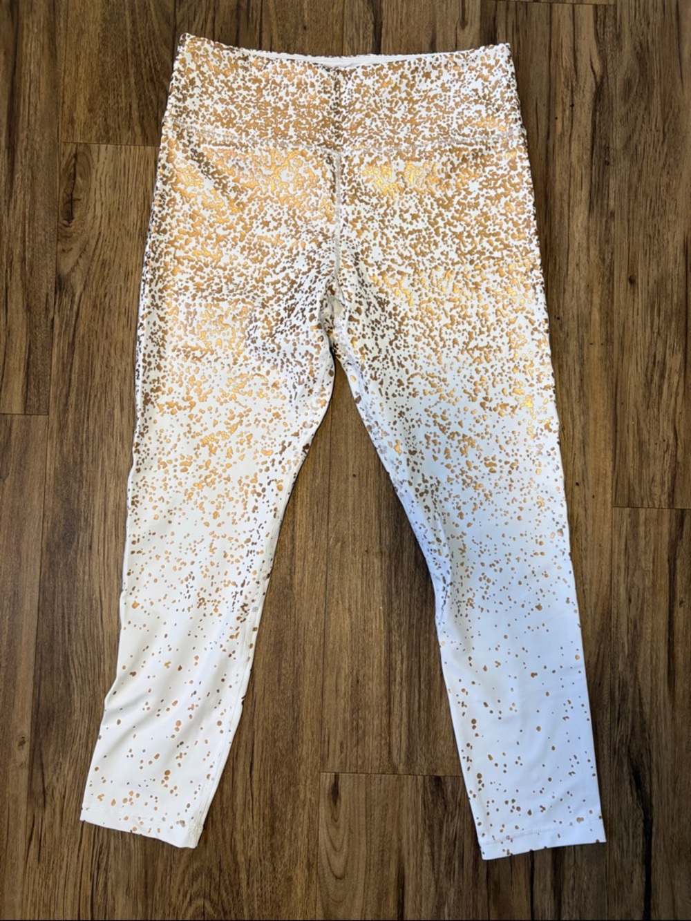 Never worn White Ankle-Length Jeans with Gold Speckle Detail